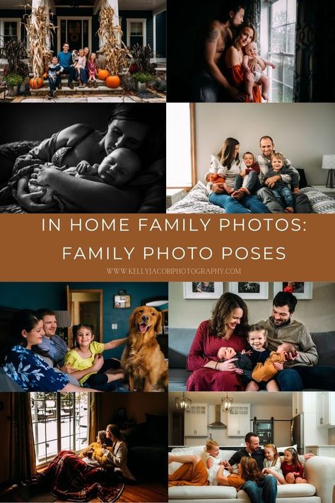 The Heart of Your Home: Why In-Home Family Sessions Shine — Kelly Jacobi Photography Family Photoshoot In Living Room, Family Portrait Indoor, Indoor Photo Shoot Ideas, Family Photos Indoor, Fall Family Photos Outfits, Adult Family Photos, In Home Family Session, Outfits Family Photos, Home Family Session