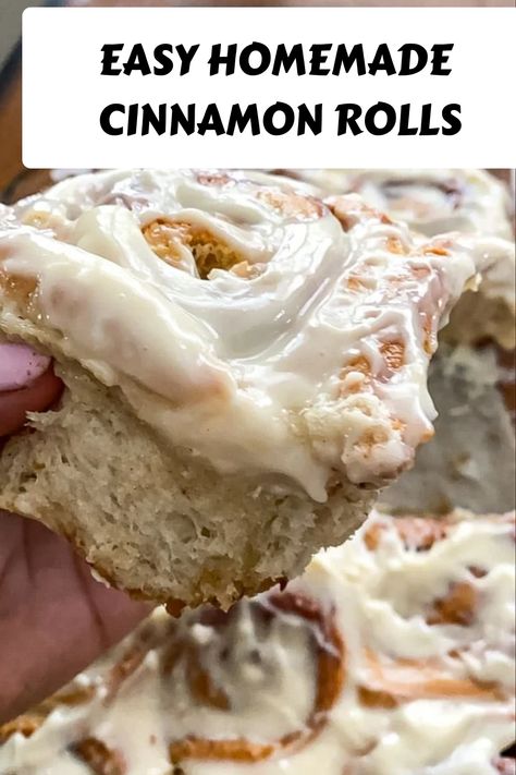 These easy homemade cinnamon rolls are baked until golden brown and then glazed with a cream cheesy icing for a sweet, gooey treat. Easy Homemade Cinnamon Rolls, Homemade Cinnamon Rolls Recipe, Homemade Cinnamon Rolls Easy, Cinnamon Streusel Coffee Cake, Cinnamon Rolls From Scratch, Cinnamon Roll Recipe Homemade, Fluffy Cinnamon Rolls, Cinnamon Roll Recipe, Cinnamon Rolls Easy