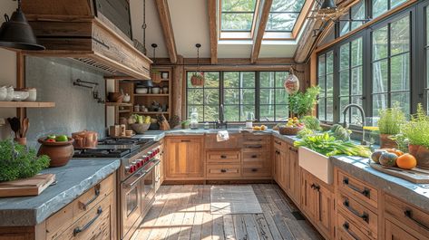 #Sunlit Country #Kitchen: A #rustic, sunlit kitchen filled with plants and natural light, showcasing a warm and #cozy interior. #wooden #aiart #aiphoto #stockcake ⬇️ Download and 📝 Prompt 👉 https://stockcake.com/i/sunlit-country-kitchen_282242_56827 Sunlit Kitchen, Kitchen Interior Luxury, Kitchen Interior Modern, Marble Countertops Kitchen, Farm Lifestyle, Modern Kitchen Interiors, Modern Appliances, Kitchen Interior Design Modern, Kitchen Images