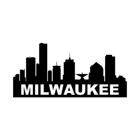 Check out this awesome 'Milwaukee+Wisconsin+Skyline' design on @TeePublic! Milwaukee Tattoo, Milwaukee Skyline Tattoo, Wisconsin State Outline, Milwaukee Skyline, Skyline Tattoo, Minneapolis Print, Fraternity Coolers, Milwaukee City, Milwaukee Art