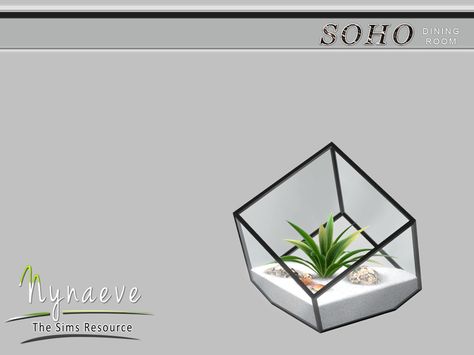 Soho Dining Room - Agave Plant Terrarium Found in TSR Category 'Sims 4 Plants' Sims Hotel, Sims Clutter, Sims Decor, Sims 4 Cc Furniture Living Rooms, Sims 4 Tsr, Die Sims 4, Sims Packs, The Sims 4 Pc, Sims 4 Bedroom