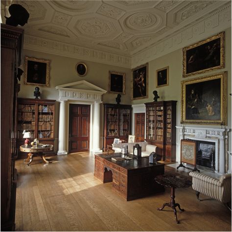 Kedleston Hall library Kedleston Hall, Hawthorne House, Georgian Interiors, Home Libraries, English Country House, Stately Home, Dream House Interior, Classic Interior, Home Library