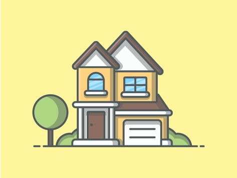 House Illustration #4 by catalyst on Dribbble Flat Colour Design, House Design Drawing, House Doodle, Architecture Photography Buildings, Cartoon Building, House Cartoon, Cartoon House, Building Illustration, Architecture Design Sketch