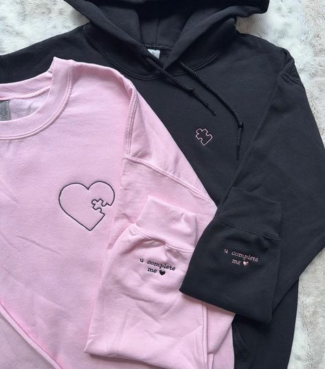 If they sent this to you, they wanna get matching hoodies🤭💕 some recent orders🌷 This gift is something they will wear forever & when they wear it they’ll be reminded of how much love & appreciation you have for them🫶🏼 SHOP NOW~Link in bio<3 ~~ #anniversary #anniversarygift #gift #embroiderymachine #embroidery #custominitials #asmr #embroideryasmr #SmallBusiness #bfgiftideas #gfgiftideas #boyfriendgiftideas #girlfriendgiftideas #matchingcouplesoutfits #matchingcouples #matchingcouplehood... Couple Hoodies Ideas Design, Matching Couples Hoodies, Hoodies Design Ideas, 3 Anniversary, Meaningful Gift Ideas, Hoodie Design Ideas, Matching Hoodies For Couples, Matching Hoodies, You Complete Me