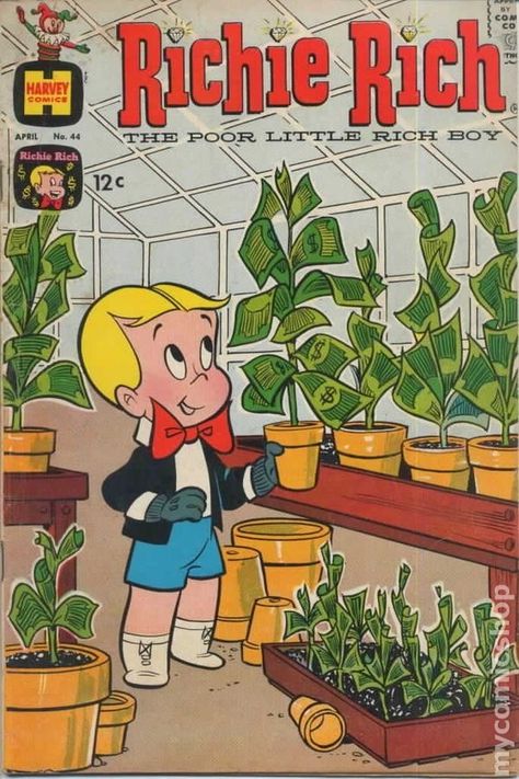 Greenhouse Vintage, Richie Rich Comics, Money Plants, Richie Rich, Rich Boy, Cartoon House, Arte 8 Bits, Posca Art, Classic Cartoon Characters