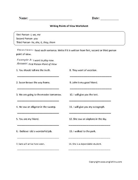 Point of View Worksheets | Writing a Point of View Worksheet Point Of View Worksheet, Authors Point Of View, Improve Reading Comprehension, Linear Function, Algebra Worksheets, Social Studies Worksheets, Education Templates, Fourth Grade Math, Printable Math Worksheets