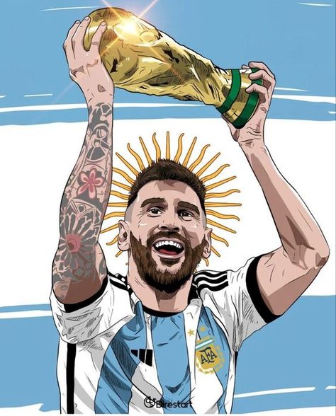 #FootballArt #SoccerIllustration #SportsIllustration #IllustrationArt #DrawingOfTheDay #DigitalArt Messi Illustration Art, Messi Illustration, Argentina Logo, Messi Drawing, Messi Art, Messi Tattoo, Football Player Drawing, Messi World Cup, Messi Poster