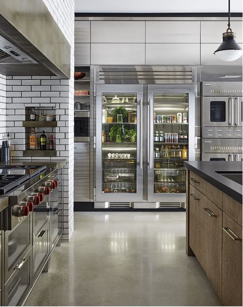 True Residential, Glass Door Refrigerator, Commercial Kitchen Design, Casa Country, Kitchen Pantry Design, Luxury Kitchen Design, Industrial Kitchen, Chic Kitchen, Pantry Design