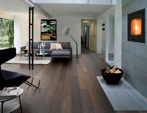 Living room Dark Wooden Floor Living Room, Dark Hardwood Floors Living Room, Dark Wood Floors Living Room, Wooden Floors Living Room, Dark Oak Flooring, Living Room Hardwood Floors, Dark Wooden Floor, Wood Floor Design, Living Room Wood Floor