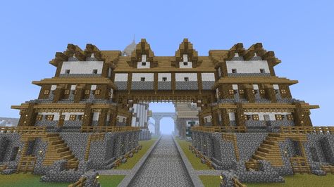 Building In Minecraft, Minecraft Medieval Buildings, Minecraft Mountain House, Huge Building, Minecraft Medieval House, Minecraft Mansion, Minecraft Houses Blueprints, Minecraft Structures, Building Home