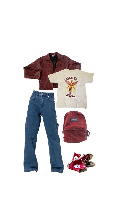 Bookworm Clothes, 80s Outfit, 90s Outfit, James Potter, Red Outfit, Retro Outfits, Fall Winter Outfits, Outfits Aesthetic, Aesthetic Clothes