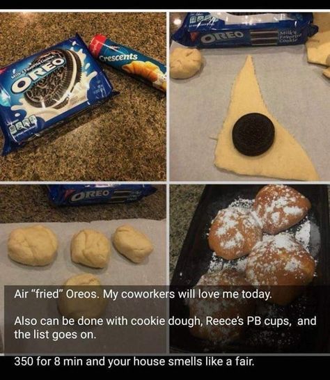 Fried Oreos, Brownie Cookies, Yummy Food Dessert, Food Cravings, Air Fryer Recipes, Diy Food Recipes, Sweet Recipes, Cooking And Baking, Air Fryer