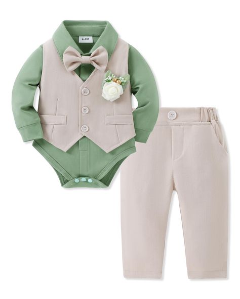 PRICES MAY VARY. √√Size Range: The baby boy clothes suit for 0-3 months baby boy clothes,baby suits for boys 3-6 months,baby boy suit 6-12 months,baby tuxedo 12-18 months.The shirt fabric is super stretchy and ensures a precise fit for babies at various developmental stages, allowing for comfortable movement and growth.If the size doesn't fit your baby, you can always change it. √√Top Details:This suits for baby boys top offers superior comfort, hypoallergenic materials, Stylish Original Design, Baby Suits Boy, 0 3 Months Baby Clothes Boy, Baby Boy Dress Design, Baby Boy Formal Outfit, Baby Boy Fits, Boys Church Outfit, Baby Boy Dress Clothes, Formal Boys Outfit, Baby Boys Outfit