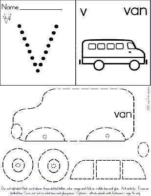 Van Craft - Letter V Preschool Lesson Plan Printable Activities V Craft For Preschool, V Is For Van Craft, Van Craft For Preschool, V Crafts For Preschool, V Activities For Preschool, Letter V Crafts For Preschoolers, Letter V Activities For Preschool, Letter V Preschool, Letter V Activities