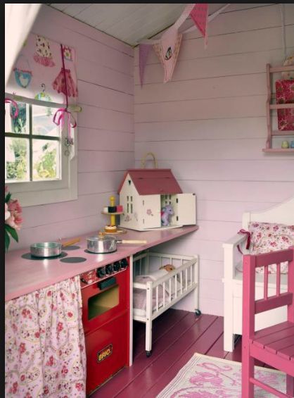 Wood Ceiling And Floor, Playhouse Interior Ideas, Cubby House Ideas, Playhouse Interior, Playhouse Decor, Garden Playhouse, Girls Playhouse, Ship Lap, Backyard Playhouse