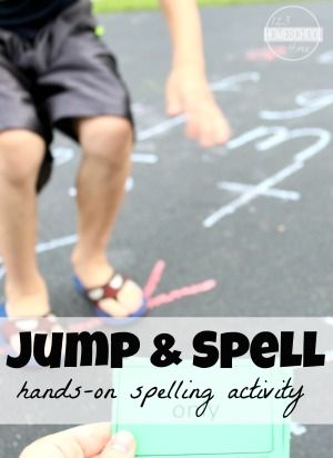 School Time Snippets: Jump and Spell Whole Body Spelling Activity-- perfect for your kinesthetic learner! Pinned by SOS Inc. Resources. Follow all our boards at pinterest.com/sostherapy/ for therapy resources. Abc Centers, Outdoor Learning Activities, Kinesthetic Learning, Preschool Play, Homeschooling Tips, Preschool Language, Spell Your Name, Teaching Spelling, Elementary Learning