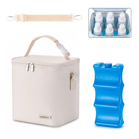 Large Capacity：Breastmilk Cooler Bag comes with an ice pack that can place up to 6 up to 9 ounce baby bottles. Size of baby bottle bag L9" X W7.3"X H9" Great Insulation：Baby bottles tote bag has a great insulated lining that will maintain the temperature constant, keep the milk cooler for up to 8 hours. Baby cooler bag can keep the breastmilk both cold or warm according to your need Breastmilk Cooler Bag, Pumping Essentials, Baby Bottle Organization, Healing Business, Baby Bottle Bag, Bagged Milk, Bottle Carrier, Ice Pack, Nursing Mom