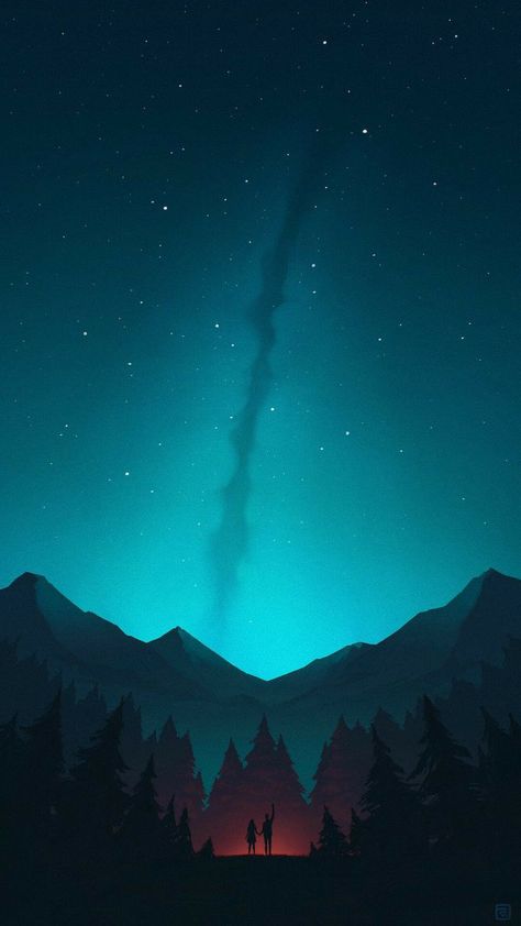 Spruce Wallpaper, Look Wallpaper, Artistic Wallpaper, Night Sky Wallpaper, Minimal Wallpaper, Forest Wallpaper, Landscape Illustration, Minimalist Wallpaper, The Night Sky