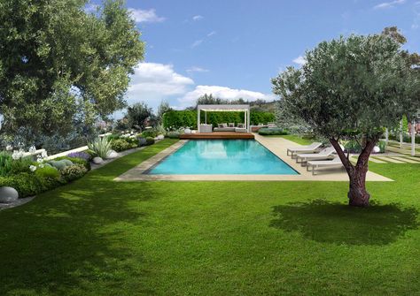 🌿La particolarità di questo progetto è la piscina con il gazebo che sembra sospeso sull’acqua.🌿  In coerenza con l’ambiente sono state utilizzate piante mediterranee, con colori e profumi che si adattano perfettamente alla zona. Small Pool Design, Farm Design, Small Pool, Pool Area, Pool Designs, Cut Flowers, Boutique Hotel, Swimming Pool, Holiday Home