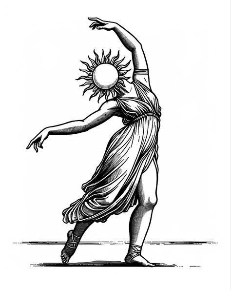 #tattoo #tattoosforwomen #tattoomodel #tattooidea #tattoolife Dancing Women Tattoo, Women Tattoo Sketch, Dancing Tattoo Ideas, High Priestess Tattoo, Dance Tattoo Ideas, Priestess Tattoo, Dancing Tattoo, Dance Tattoo, Ancient Art Tattoo