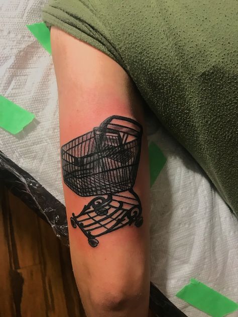 Shopping cart tattoo Golgotha Tattoo, Shopping Cart Tattoo, R Tattoo, Professional Tattoo, Best Tattoo, Tattoo Artist, The Rules, I Tattoo, Geometric Tattoo