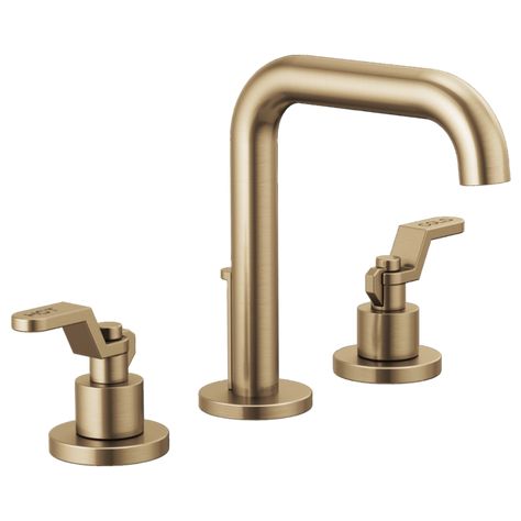 Litze® | Widespread Lavatory Faucet - Less Handles Gold Faucet Bathroom, Brizo Litze, Black Clawfoot Tub, Gold Faucet, Faucet Bathroom, Bar Faucets, Widespread Bathroom Faucet, Lavatory Faucet, Gold Handles