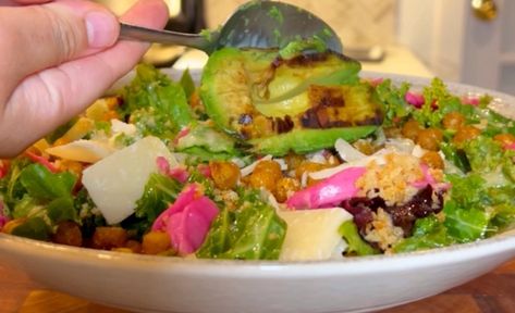 Cactus Club’s Avocado Kale Salad (Copycat Recipe) Cactus Club Copycat Recipes, Salad Copycat, Easy Vietnamese Recipes, Cactus Club, Pickled Red Cabbage, Grilled Avocado, Massaged Kale, Kale Salad Recipes, Warm Salad