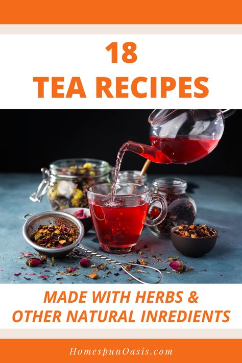 Did you know January is National Hot Tea Month? Celebrate with these 18 tasty tea recipes and fun suggestions to enjoy a hot cup. #hottea #drinktea #tealover Fruit Tea Recipes, Hot Teas, Hot Tea Recipes, Herbal Tea Benefits, Tea Ingredients, Tea History, Tea Varieties, Herbal Teas Recipes, Spiralizer Recipes