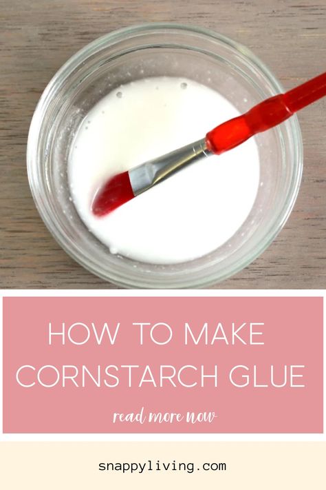 Cornstarch glue is pretty easy to make at home. The ingredients are probably items you already have in your kitchen. Just a little bit of cooking and you’re on your way. Corn Starch Crafts, Cornstarch Paint, How To Make Cornstarch, Cornstarch And Water, Bicarbonate Of Soda, Airtight Containers, Glue Sticks, Diy Homemade, Home Made Soap