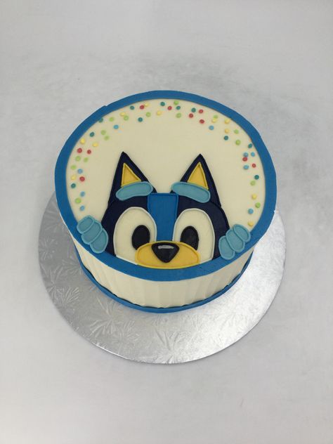 One Tier Bluey Cake, Mini Bluey Cake, Bluey Dinner Ideas, Bluey Birthday Smash Cake, Buttercream Bluey Cake, Bluey Cake And Cupcakes, Bingo Bluey Birthday Cake, Bluey Cupcake Cake Ideas, Small Bluey Cake