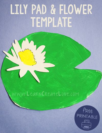 Printable Lily Pad and Flower Craft Lily Pad Craft Preschool, Lily Pad Craft, Water Lily Template Printable, Paper Lily Pad, Lily Pad Template Free Printable, Lily Pad With Flower, Frog Crafts Preschool, Lily Pad Flower, Pond Crafts