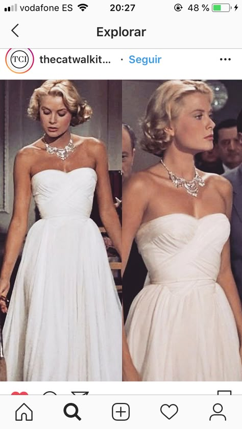 Grace Kelly Style, Princess Grace Kelly, Woman In White, Elegante Y Chic, Princess Grace, Vestidos Vintage, Old Hollywood Glamour, White Dresses, Vintage Glamour