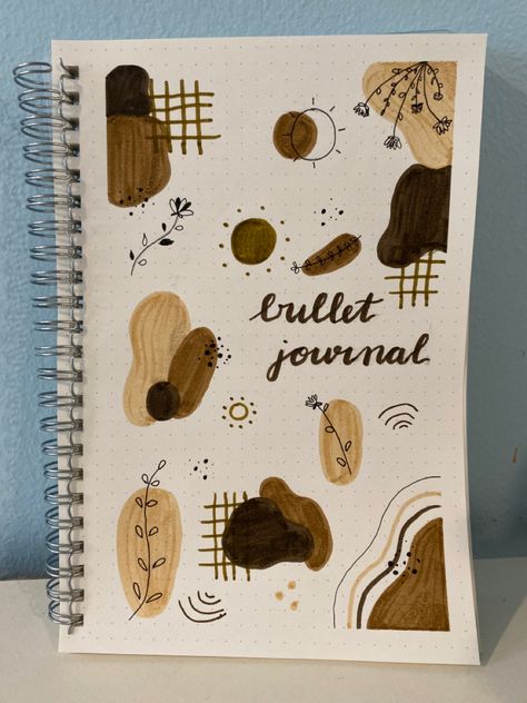 Calligraphy Front Page, Journal Ideas Aesthetic Doodles, Brown Pages Journal, Diary Designs Cover, Brown Book Cover Design, Buku Skrap Ideas, Brown Pages Aesthetic, Brown Journal Design, How To Decorate Index Page