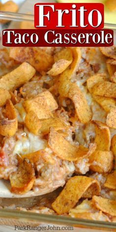 Frito Taco Casserole, Frijoles Refritos, Taco Casserole, Beef Casserole Recipes, Yummy Casseroles, Dinner Easy, Easy Family Dinners, Corn Chips, Recipes Crockpot