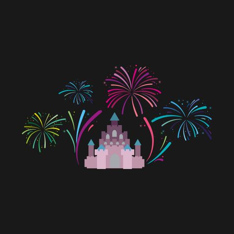 Check out this awesome 'Castle+Fireworks+%28pink%29' design on @TeePublic! Disney Fireworks Aesthetic, Disney Castle Fireworks, Firework Tattoo, How To Draw Fireworks, Firework Colors, Disney Sleeve Tattoos, Disney Sleeve, Disney Fireworks, Fireworks Pictures