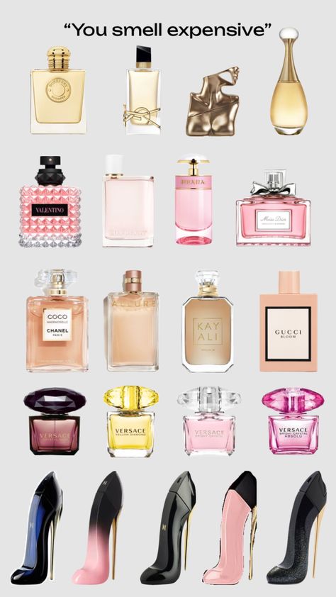 #perfume #perfumewishlist #dior #ysl #goodgirl #versace #billieellish #burberryher #channel #valentinopink #prada #gucciflora Ysl Perfume Woman, Prada Perfume Women, Ysl Perfume, Versace Perfume, Magical Girl Aesthetic, Fragrances Perfume Woman, Perfume Collection Fragrance, Bath And Body Works Perfume, Perfume Scents