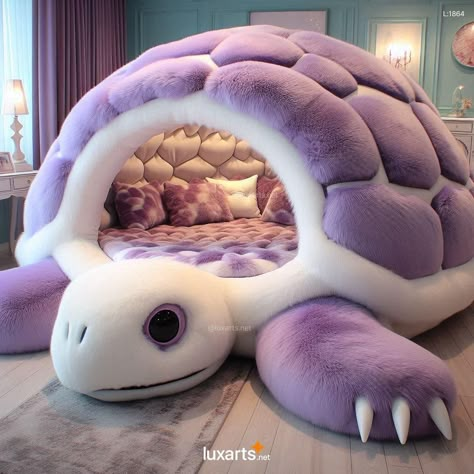 The concept of Giant Turtle Lounger Pods stems from the desire to create a space that not only serves as a retreat for the body but also nourishes the soul by Giant Turtle, Fur Bed, Comfortable Outdoor Furniture, Amazing Bedroom Designs, Fur Bedding, Bed For Kids, Fantasy Furniture, Dream Bedroom Inspiration, Cute Bedroom