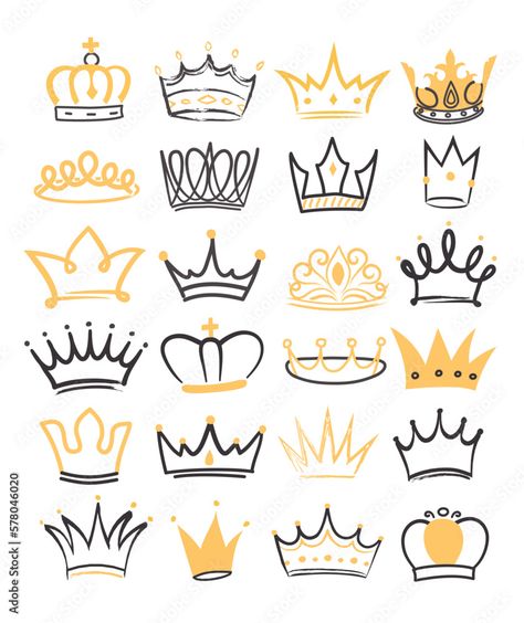 Tiara Tattoo, Crown Tattoos For Women, Small Crown Tattoo, Bow Tattoo Designs, Crown Illustration, Crown Drawing, Crown Tattoo Design, Doodle Borders, Queen Tattoo