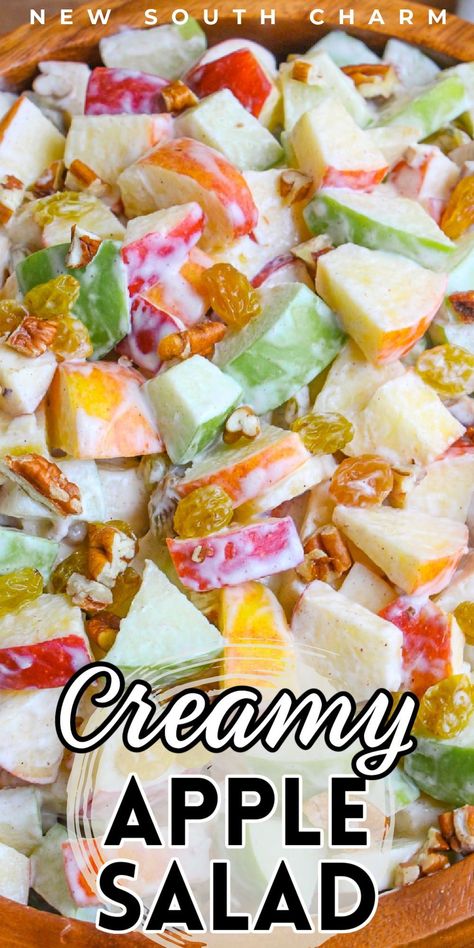 Summer Apple Salad, Summer Apple Salad Recipes, Apple Raisin Salad, Salads With Apple, Apple Salad Recipe Easy, Gelatin Salads, Cream Cheese Dressing, Green Apple Salad, Awesome Salads