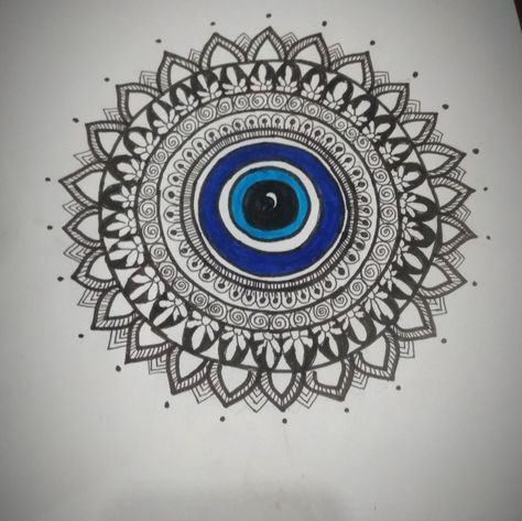 Eye Mandala Art, Evil Eye Mandala, Eye Mandala, Evil Eye Art, Easy Mandala Drawing, Easy Mandala, Simple Mandala, Mandala Drawing, Compass Tattoo