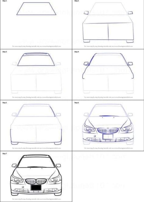 Simple Car Drawing, Car Drawing Easy, Draw An Eye, Beetle Drawing, Car Front View, Draw A Car, Tupac Art, Sketching Tips, Perspective Drawing Lessons