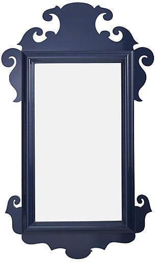 Charleston Wall Mirror - Navy - Oomph Wall Shrines, Chinoiserie Furniture, Lacquered Mirror, Painted Mirror, Mirror Makeover, Colonial Furniture, Colonial Decor, Wooden Mirror, Mirror Painting