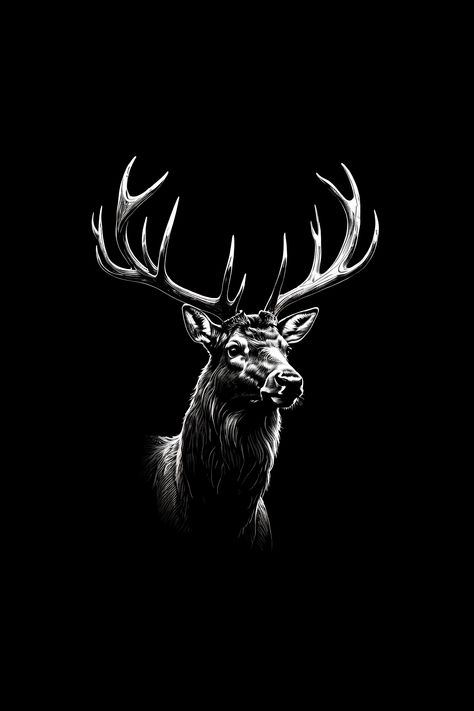 black and white, wildlife portrait, animals wallpaper, wildlife art, stag, deer, Deer Skull Wallpaper, Deer Asethic Wallpaper, Cool Deer Wallpaper, Deer Background, Deer In Snow Wallpaper, Deer In Forest Wallpaper, Deer Black And White Photography, Stag Deer, Deer Skull