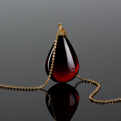 Baltic Amber Jewelry, Magical Jewelry, Amber Pendant, Luxury Necklace, Red Jewelry, Gemstones Jewelry, Amber Necklace, Teardrop Necklace, Teardrop Pendant