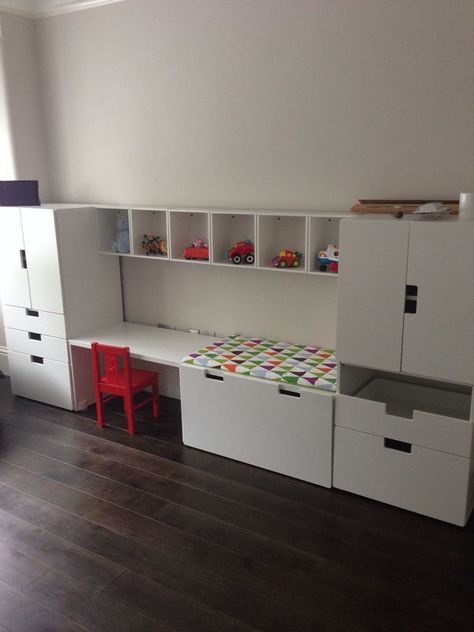 Simple Playroom, Ikea Shelving Unit, Ikea Stuva, Ikea Units, Ikea Crafts, Shelf Decor Bedroom, Ikea Kids, Urban Interiors, Ikea Hacks