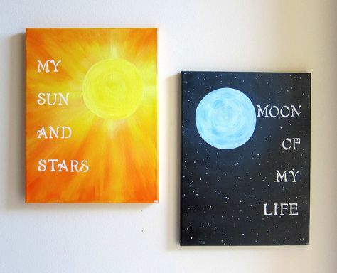 Canvas For Boyfriend, My Sun And Stars, Quote Artwork, Couple Painting, Arte Van Gogh, Star Wall Art, Gra O Tron, Painting Ideas On Canvas, Sun And Stars