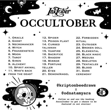 Art Prompts Challenges, Inktober List, Inktober Prompts, Draw Challenge, Sketchbook Prompts, Day Art Challenge, 30 Day Art Challenge, Art Journal Challenge, Inktober Ideas