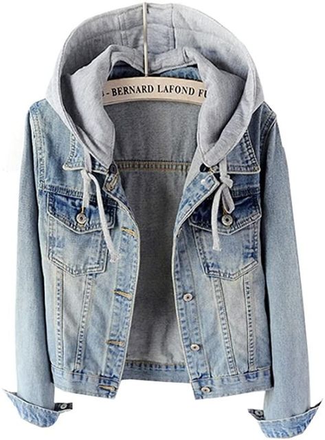 Amazon Outfits, Hooded Jean Jackets, Denim Jacket With Hoodie, Denim Jacket Short, Denim Coat Women, Denim Hoodie, Hooded Denim Jacket, Boyfriend Jean, Kehlani