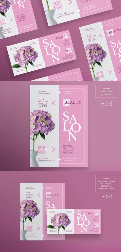 Makeup Artist Flyer Design, Beauty Event Poster, Beauty Salon Poster Design, Beauty Salon Flyer Design, Lettering Poster Design, Beauty Salon Flyer, Photoshop Keyboard, Moodboard Pink, Event Invitation Design