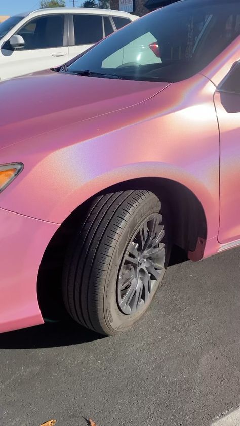 Sparkly Car Wrap, Cool Car Wrap Colors, Pink Glitter Car Wrap, Pearl Pink Car Wrap, Color Wraps For Cars, Iridescent Car Wrap, Holographic Car Wrap, Pink Suv, Wraps For Cars